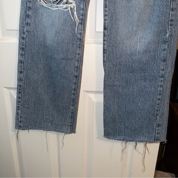 Garage Wide Leg Distressed Medium Wash Jeans - Picture 3 of 5